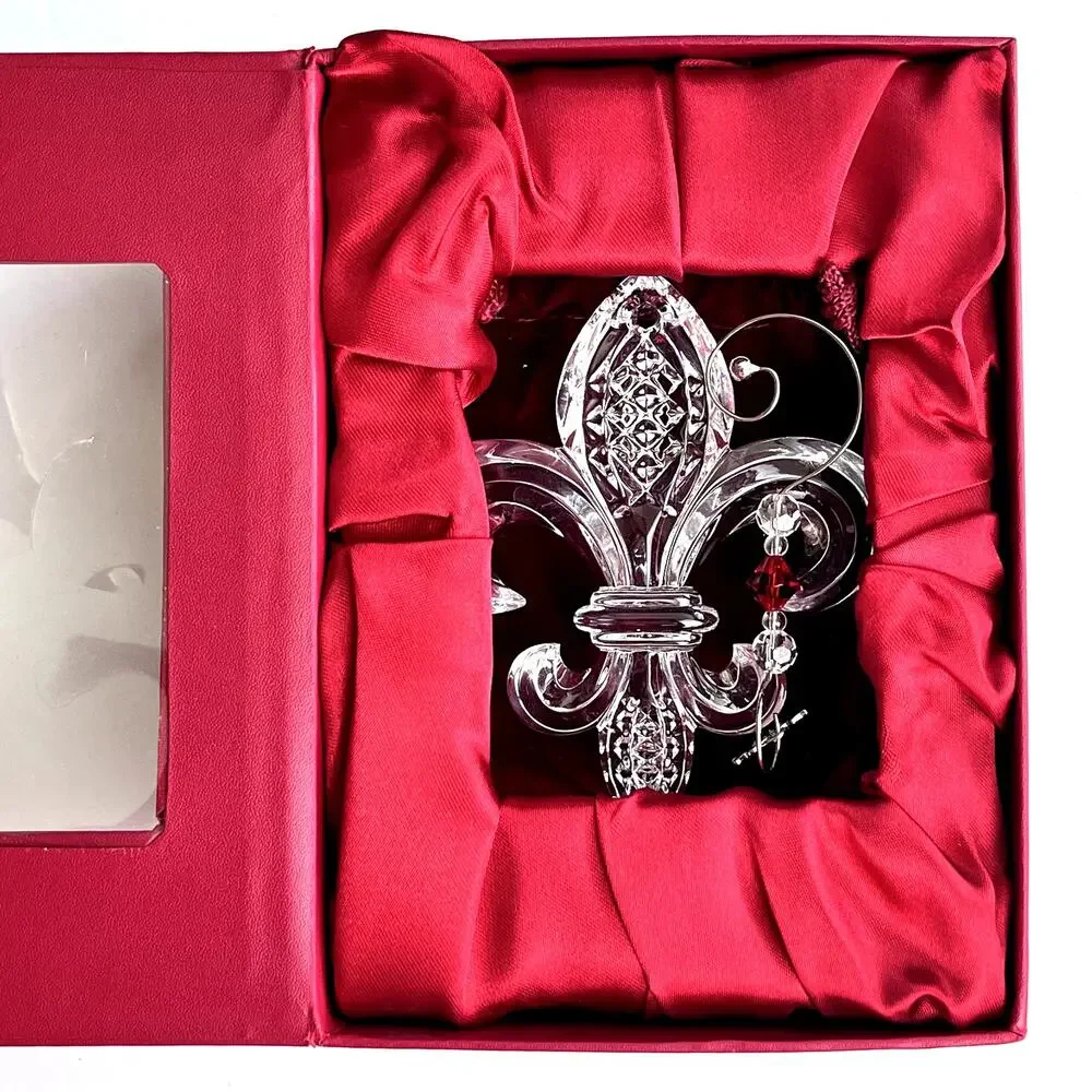 2016 Waterford Fleur De Lys Crystal Ornament Boxed Hanger Slovenia 40015625